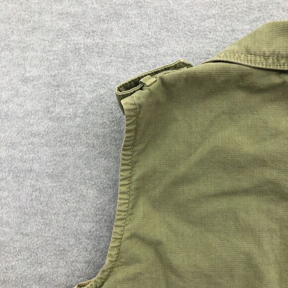 Madewell Safari Military Vest Womens Size XS Olive Green Rip Stop Cotton Spandex - Picture 13 of 16